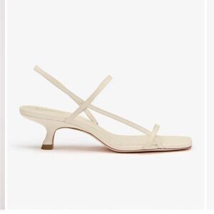 Reformation Serenity Bare Kitten Heel Sandal in Ivory